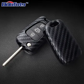 

Doofoto Auto Key Decor Covers Case For Hyundai I30 IX35 Ix45 Ix25 Sonata Verna Elantra Carbon Fiber Car Styling For Kia Soul Rio