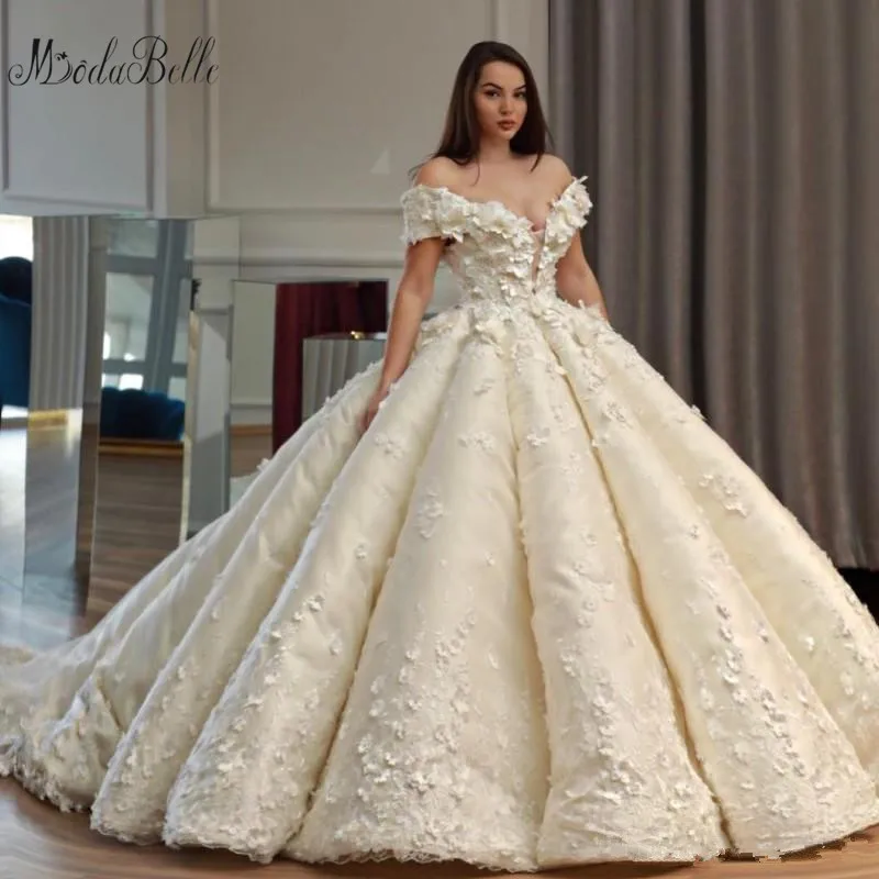 

Modabelle Off Shoulder Saudi Dubai Floor Length Ball Gown Luxurious Applique Wedding Dresses Princess vestidos de novia
