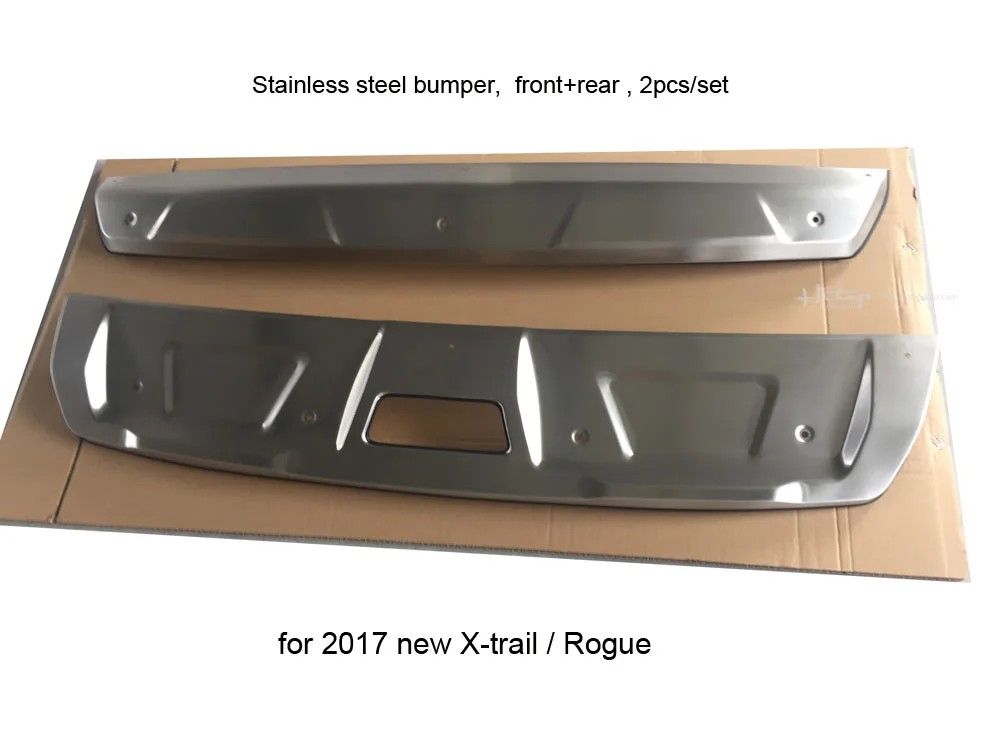 Новое поступление Защита бампера противоскользящая пластина для Nissan новейший X-trail Rogue, Улучшенная защита, передняя и задняя, 2 шт./компл