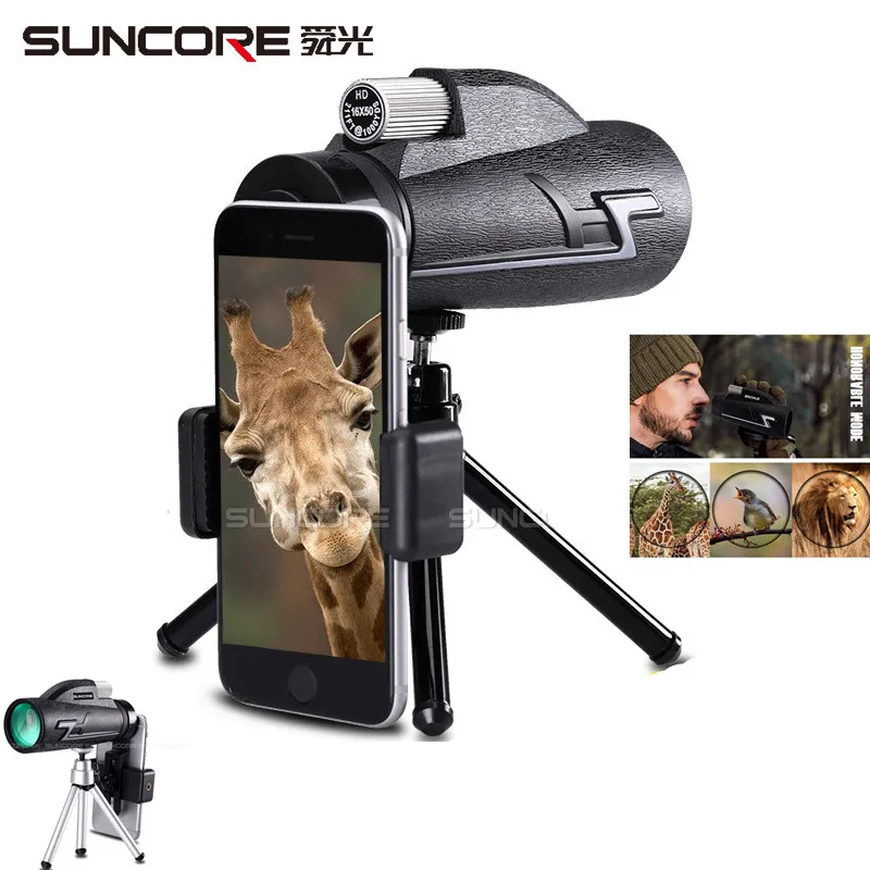 

suncore Monocular Telescope 16x50 Waterproof Nitrogen Camping Hand Focus Travel Monocular for Hunting Hiking Birdwatching 168