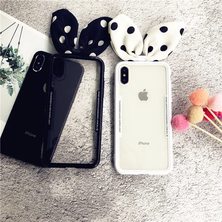3D прозрачный кролик Bg Ear Dots чехол для iPhone X XS MAX XR 8 7 6 S 6s Plus Чехлы пара прозрачная