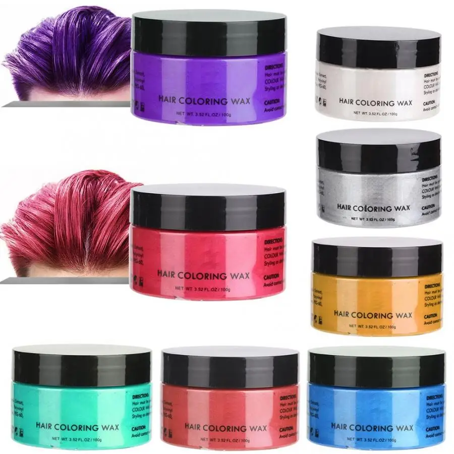

8 Colors Disposable Hair Color Wax Coloring Mud Clay Styling Modeling Cream Natural Hairstyle Pastel