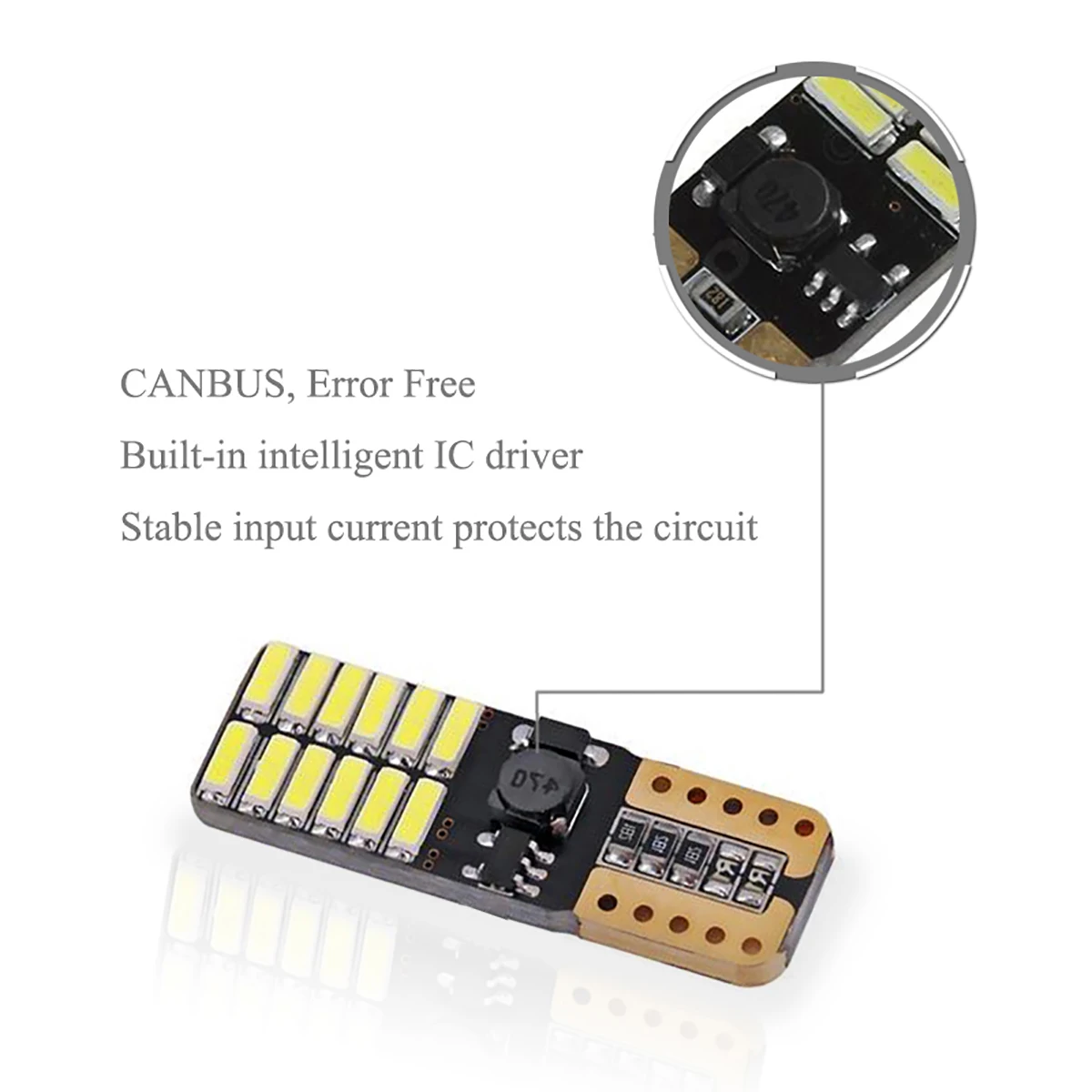 JOGMACHINE T10 24smd светодиодный светильник автомобиля CANBUS без ошибок 4014 12 В 24 в супер яркая прозрачная лампа белый красный синий фиолетовый