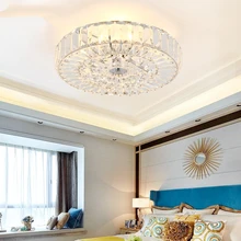 Modern Ceiling Lamp Study Bedroom Crystal LED Ceiling Light Atmosphere Household Living Room Luxury Round Hanging Lamp Luminaire modern round ceiling light with k9 crystal for bedroom lighting led ceiling lamp kitchen hanging lamp e14 bulb