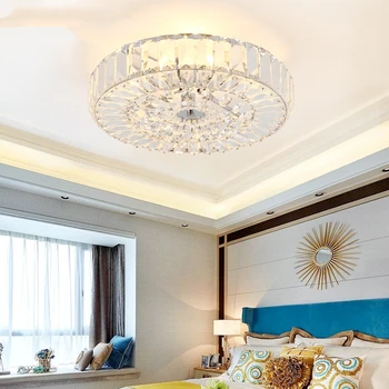 

Modern Ceiling Lamp Study Bedroom Crystal LED Ceiling Light Atmosphere Household Living Room Luxury Round Hanging Lamp Luminaire