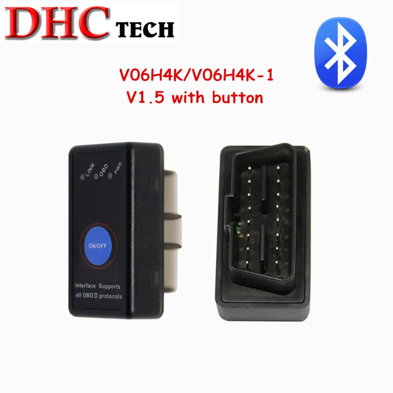 V06H4K/V06H4K-1 переключатель ELM327 Bluetooth ELM 327 V1.5 OBD2 сканер Bluetooth автомобильный диагностический инструмент Поддержка Android и Windows