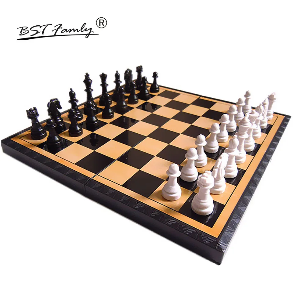 

Plastic Chess Game International Chess Magnetic Plastic Chess Pieces Chessman Folding Checkerboard King Height 40mm BSTFAMLY I27