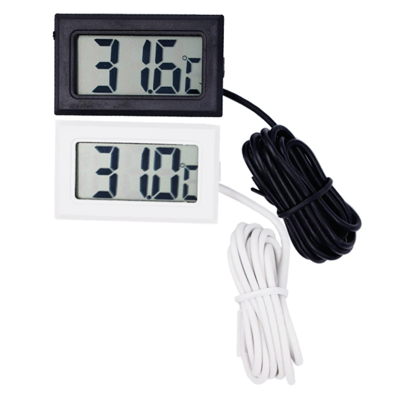 10 шт. термометр для холодильника цифровой ЖК-зонд, морозильник термограф для холодильника 110C(черный/белый) Скидка 40