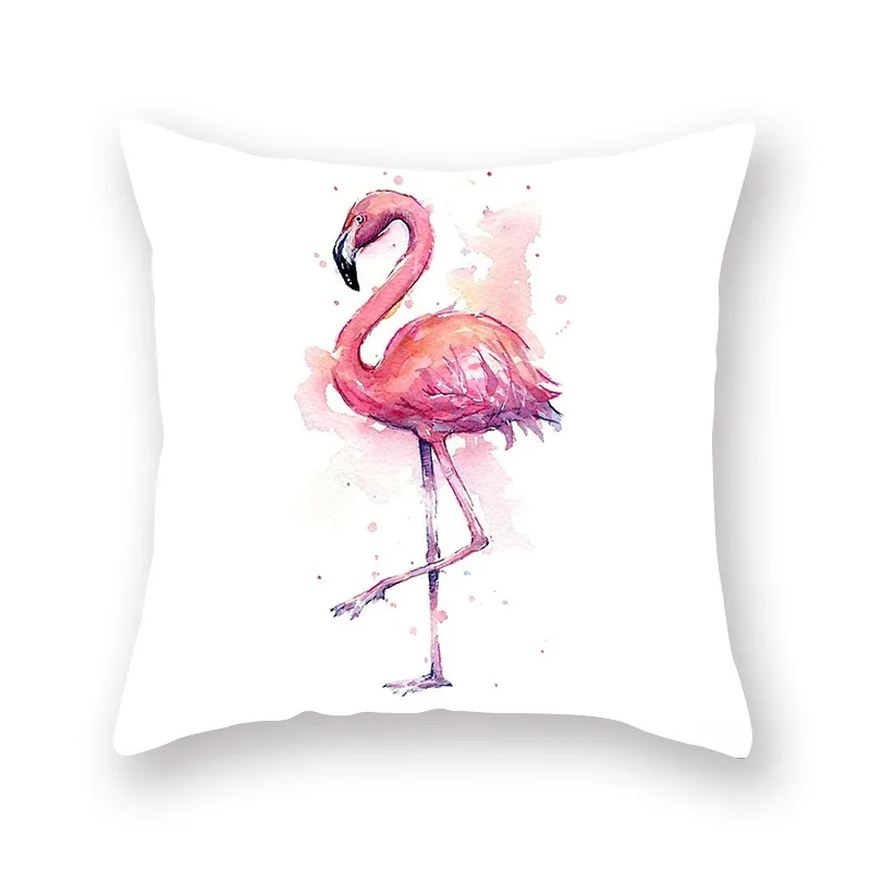 Nordic свежий чехлы розовый Фламинго акварель Подушка Чехол для дивана кровати Гостиная декоративные настенные наклейки Home Decor мягкие чехлы с размером 45*45 - Цвет: Flamingo-3