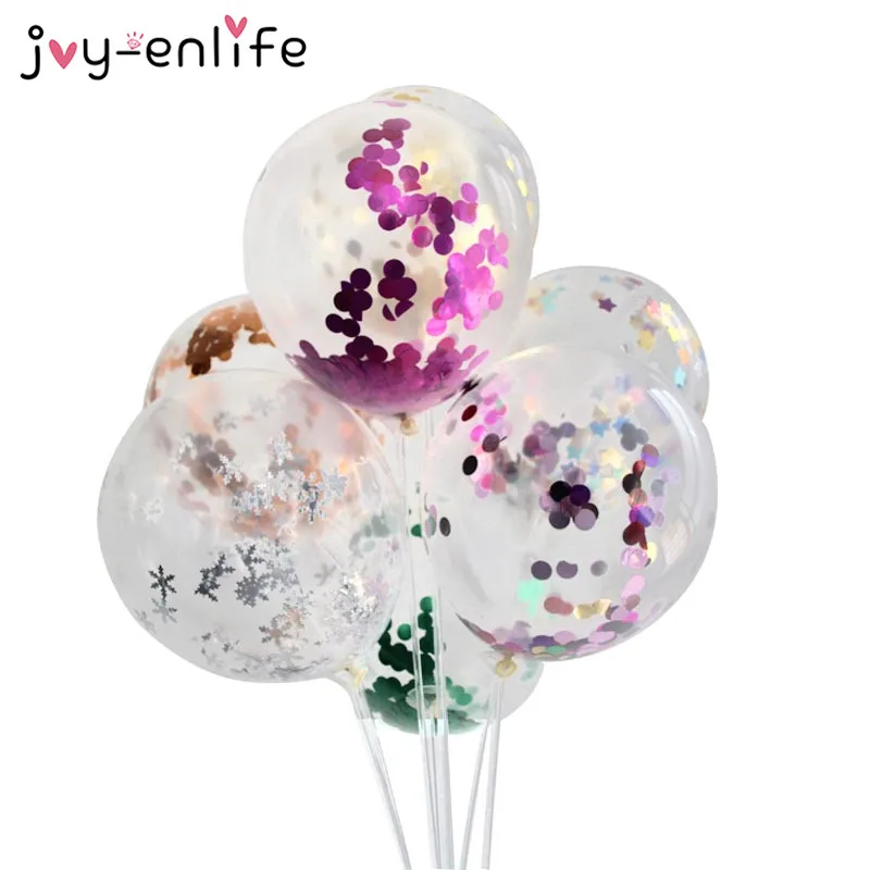 JOY ENLIFE 5 шт. 12 дюймов прозрачный воздушный шар "Конфетти" латексные конфетти