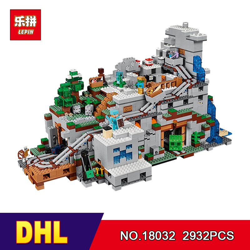 

DHL LEPIN 18032 2932pcs Model Building Kit Blocks Bricks Miniecraft The Mountain Cave My worlds Compatible with 21137