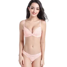 

Fashion Style Underwear Women Sexy Bra Bralette Bra Set Lace 3/4Cup Seamless Lenceria Set Black Green Pink Gray HGBS0006