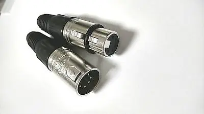 

XLR 5 PIN MALE PLUG + FEMALE SOCKET connector SOLDER for Microphone Cable