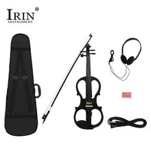 ИРИН 4/4 древесины клена Электрический Скрипка с Ebony фитинги кабель наушников Чехол черный 8 шт./компл. черный Цвет аксессуар для занятий музыкой