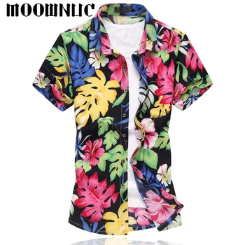 

Men's Clothing Shirts Brand MOOWNUC Large Size Fashion New 6XL 7XL Printed Classic Casual MWC Summer Short Sleeve Flower