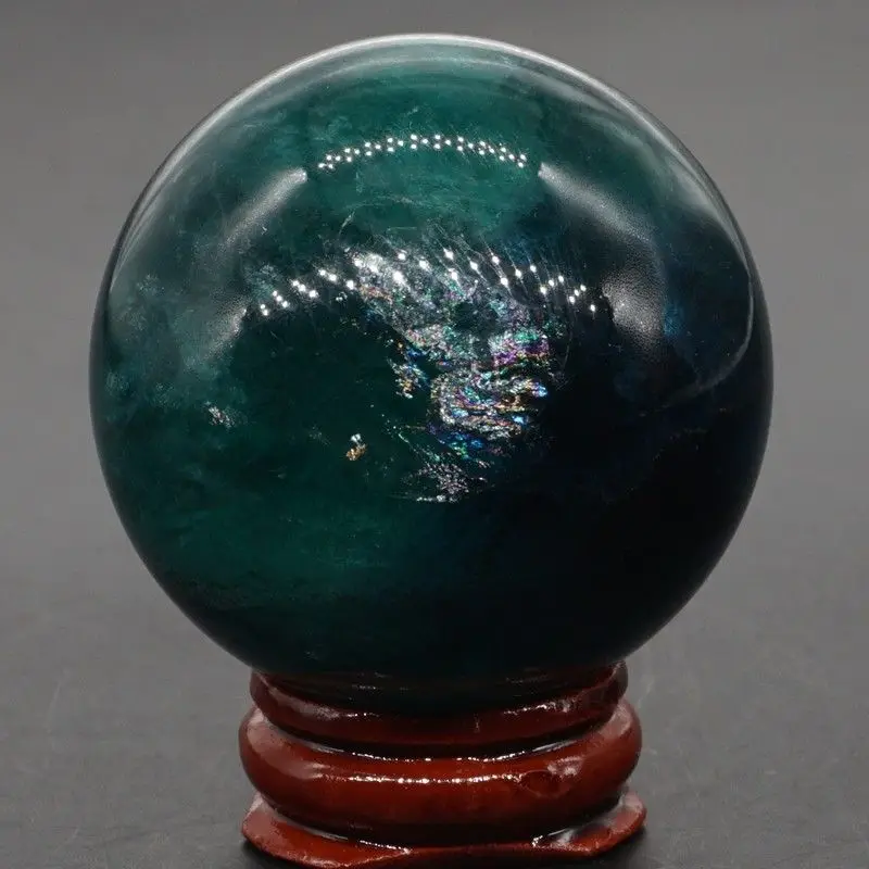 

48MM (190g) AAA Natural Flourite Crystal Sphere Gemstone Reiki Healing Ball #F2