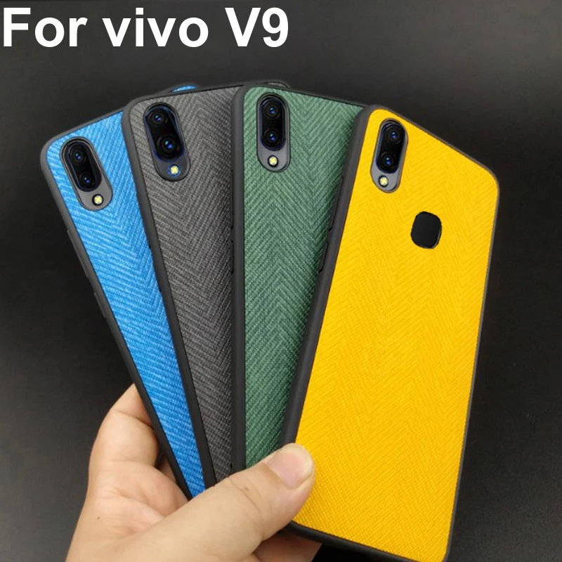 6 26 &quotЗеленый цвет чехол для vivo V9 coque ткань кожа задняя крышка V 9 телефонные чехлы