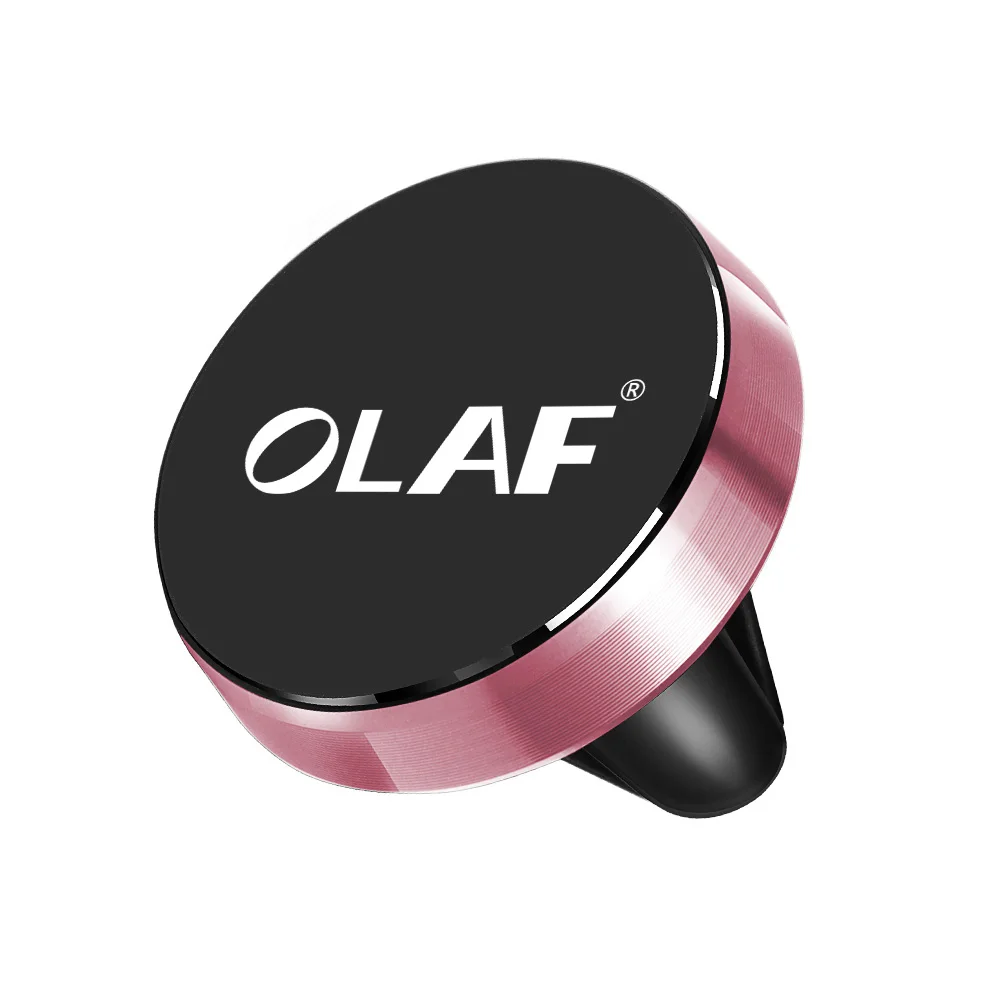 Универсальный магнитный автомобильный держатель для телефона Олаф, вращающийся на 360 градусов кронштейн, подставка для телефона для iPhone samsung S9 Xiaomi, магнитный держатель на вентиляционное отверстие - Цвет: Rose Gold