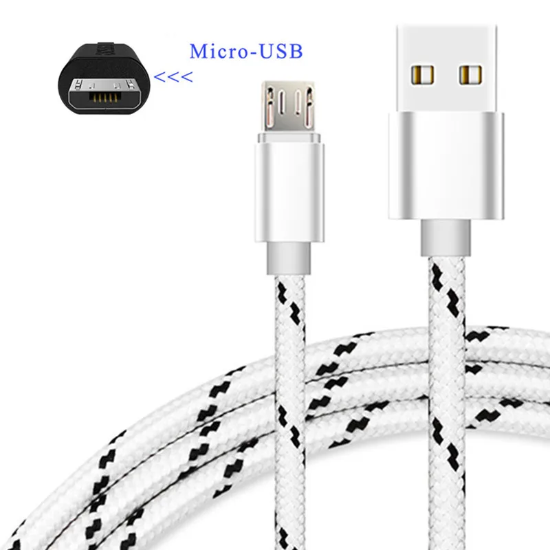 2 USB порта быстрое зарядное устройство 2 м микро USB провод для samsung galaxy s4 j5 j7 Neo LG L90 G4 G3 Leon Redmi 7 6 6a 4x4 Note 5a телефон - Тип штекера: Only White 1M