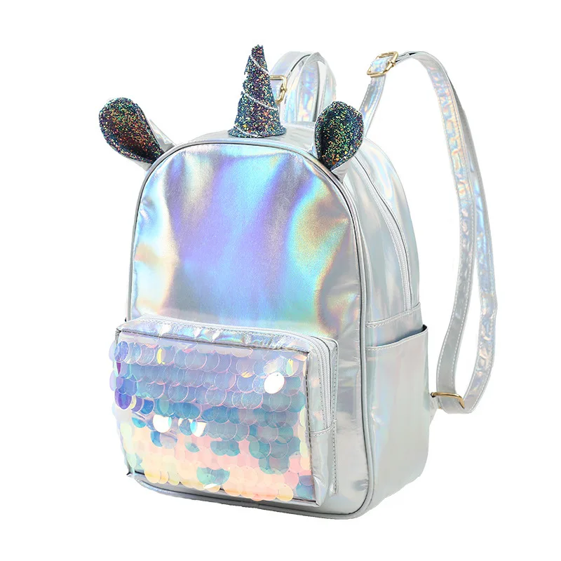 2019 новые школьные сумки для девочек-подростков голографический Детский рюкзак PU Лазерная школьная сумка с блестками женская сумка mochila escolar