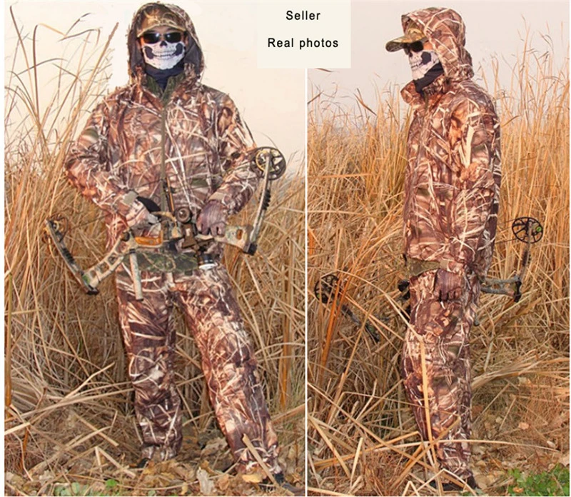 Traje Ghillie para hombre, ropa de caza resistente al agua y viento, con patrón de espiga de caña, adecuado para caza de ganso salvaje|Trajes Ghillie de caza| -