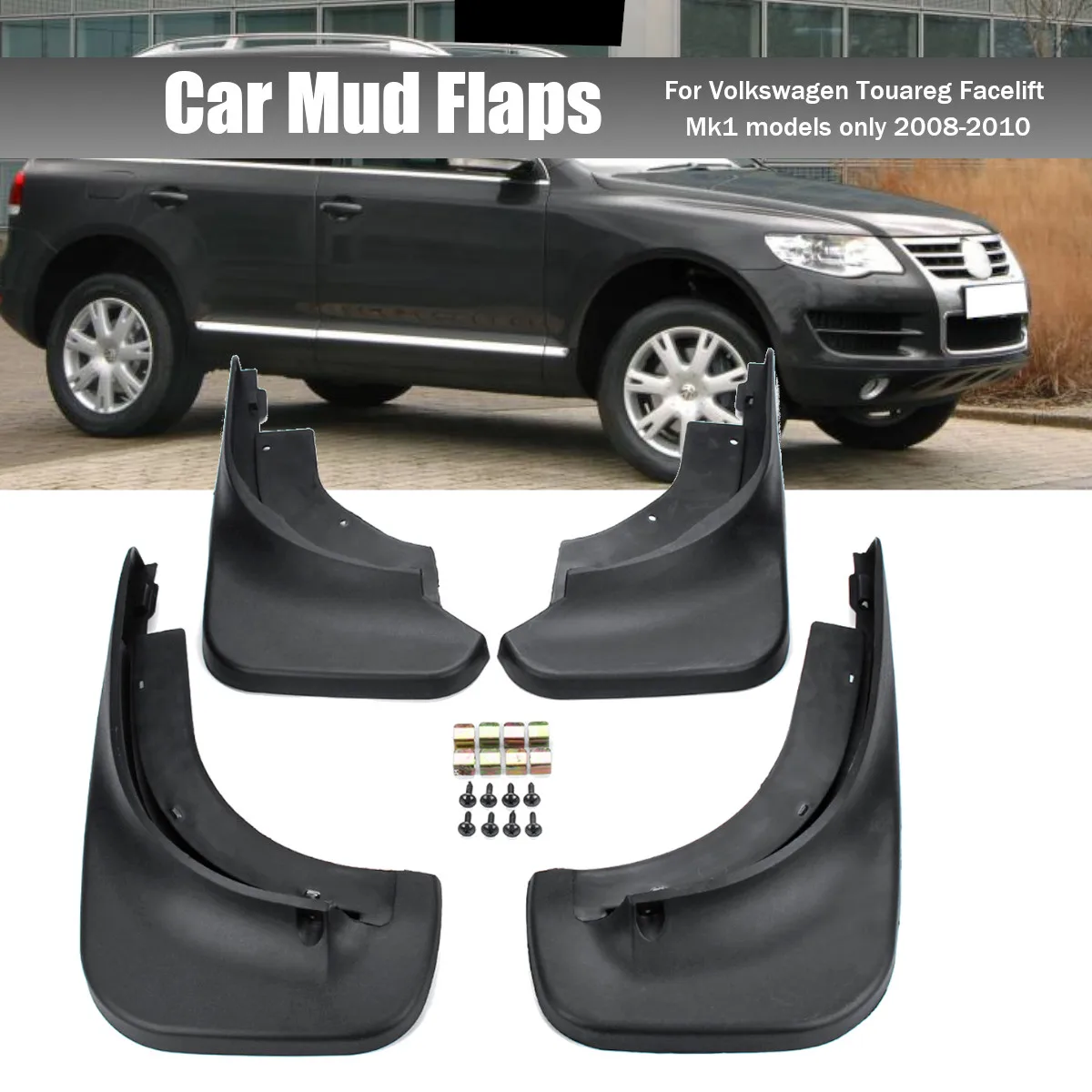 

4Pcs Car Front Rear Splash Guards Mud Flaps Mudguards Fender for VW Touareg Mk1 2004-2010 Mudflaps Accessories