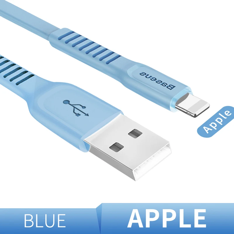 Usb-кабель Baseus для iPhone, зарядный кабель для передачи данных, кабель USB type-C, кабель Micro usb для телефона Android, usb-кабель - Цвет: IOS Blue