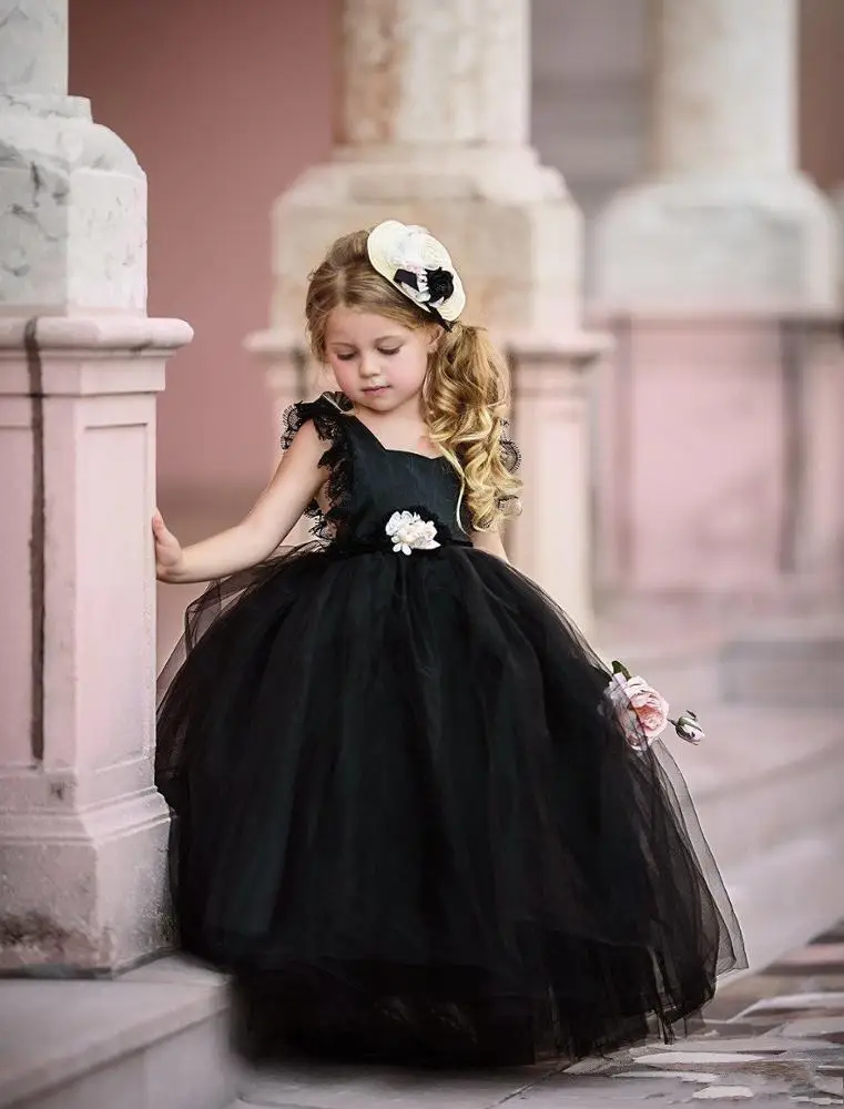 ZH1316Q-Black-Ball-Gown-Flower-Girls-Dresses (1)