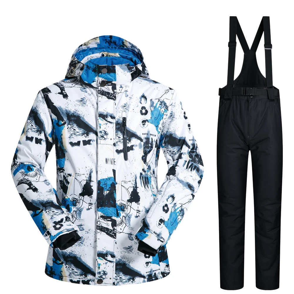 

2018 Winter Men Skiing Jackets and Pants Windproof Warerproof Ski Suit Male Thermal Snow Clothes Sets Snowboarding Pants
