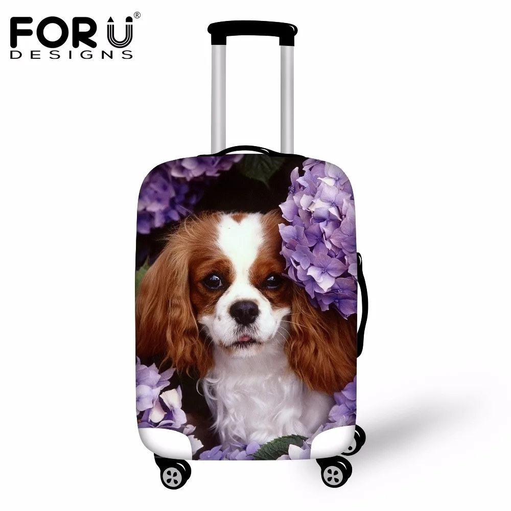 Forudesigns Водонепроницаемый путешествия Чемодан чемодан защитная крышка Симпатичные 3D Чарльз собака Для женщин тележка чехол для 18-30 дюймов