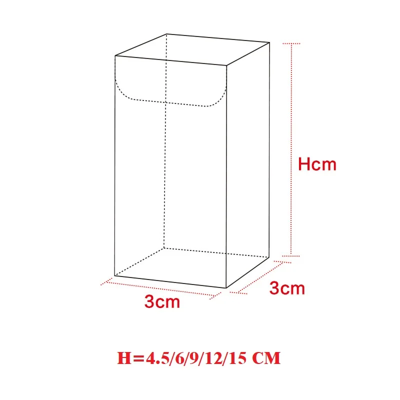 3x3xH cm Transparent Waterproof Chocolate Bags Clear PVC Square Gift Boxes Favor Candy Packing Souvenir Box Wedding Party Supply (3)