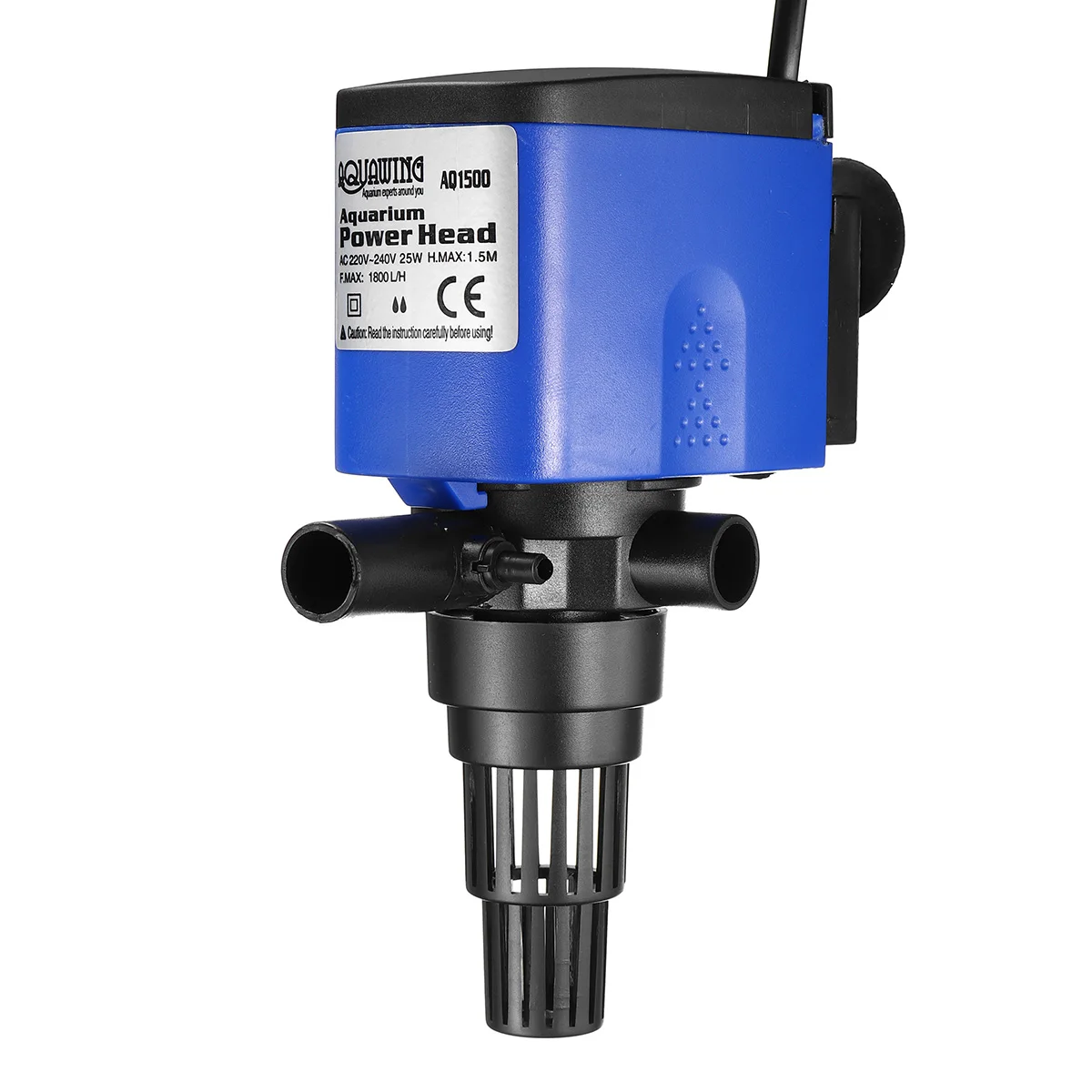 AQ1500 3 в 1 аквариумный погружной насос кислородный Powerhead фильтр для воды аквариумный пруд 220-240 в 360 градусов водопоглощение синий ABS - Цвет: AQ1500