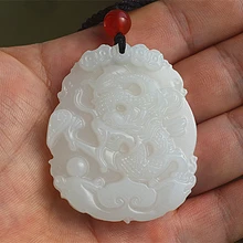 Естественный нефритовый нефрит кулон с драконом KunLun Afghanistan Мужской Дракон нефрит кулон бренд