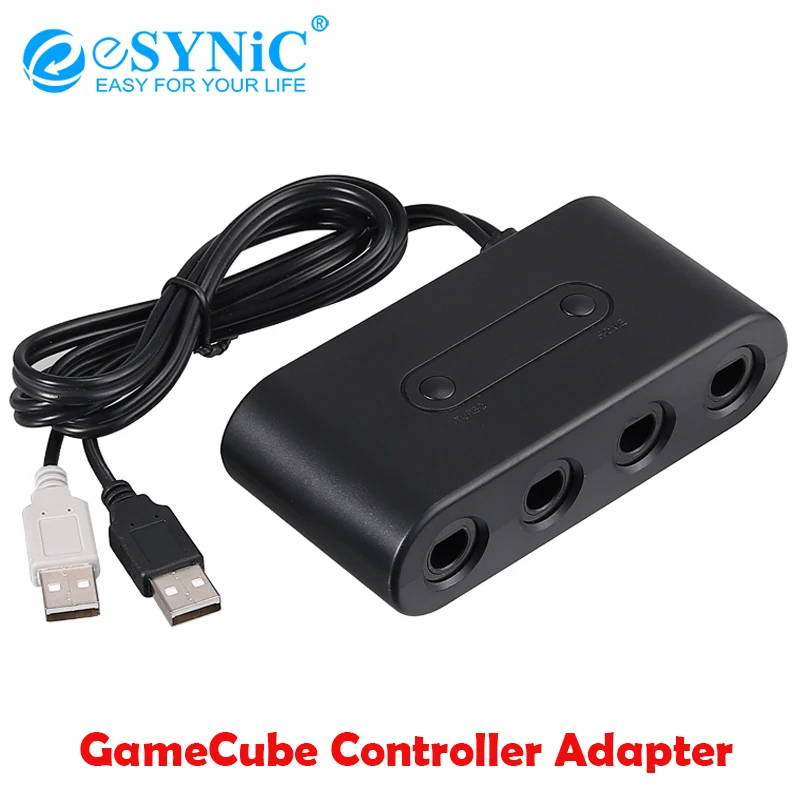 

eSYNiC Gamecube Controller Adapter With 6ft Long Replacement Extension Cable For Wii U,PC USB,Nintendo Switch GameCube Adapter