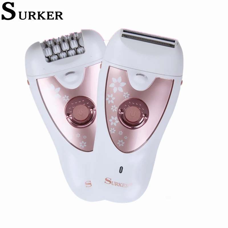 

Surker Portable Electric Epilator Rechargeable 2 in 1 Women Legs Bikini Depilatory Lady Shaving Trimmer Hair Removal SK-513