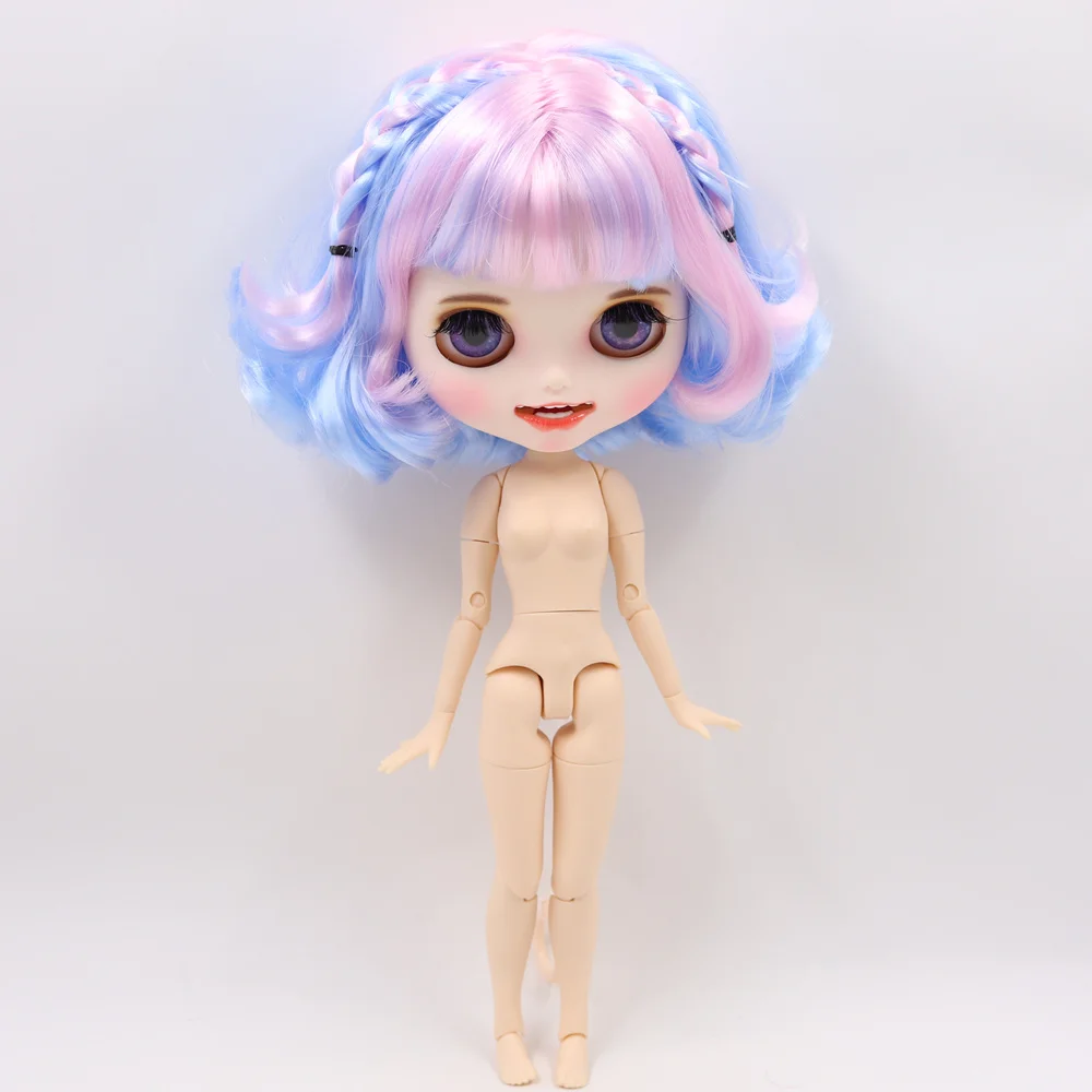 Avianna - Premiwm Custom Neo Blythe Dol gyda Gwallt Aml-liw, Croen Gwyn ac Wyneb Gwenu Matte 6