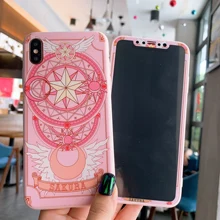 360 Защита мультфильм экранная Защитная пленка, чехол для телефона для iPhone 11 Pro Max 6 6s 7 8 Plus X XS XR XSMAX CardCaptor Sakura