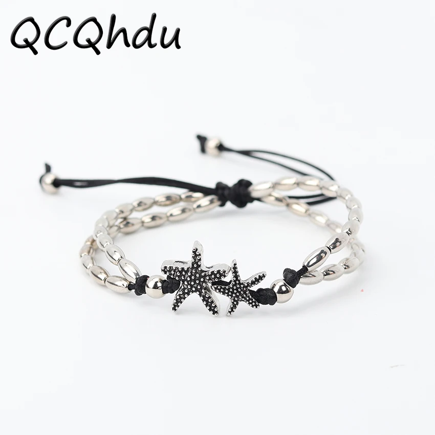 

1PC New Fashion Retro Bohemia Rune Starfish Anklet Beach Feet Jewelry Simple Pull Beads Anklet Bracelet for Women