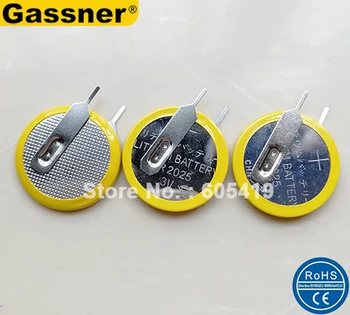 

1000pcs/Lot CR2025 3V Lithium Button Battery with Pins/Tabs, Vertical Mounting Type for Game player