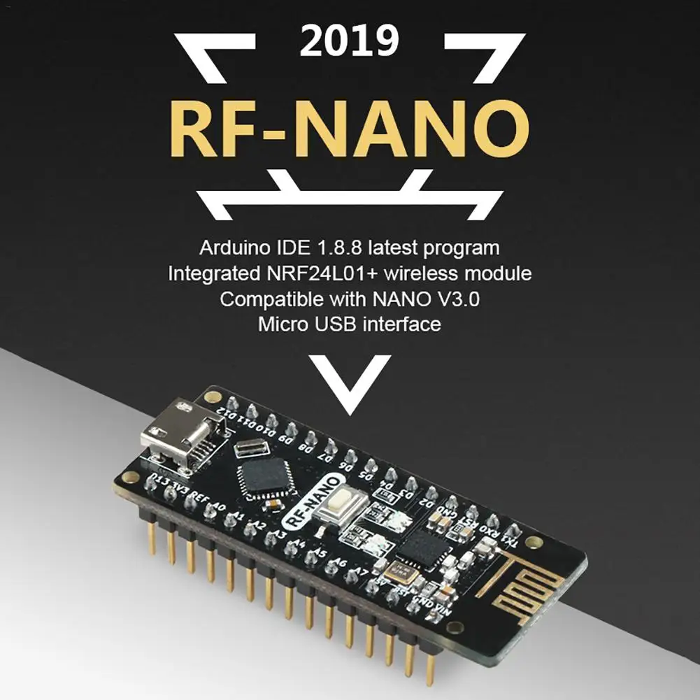 NRF24L01+ 2,4G беспроводной модуль+ Arwino NANO V3.0 = RF-Nano интегрированная плата с интерфейсом USB Arwino NANO V3.0 NRF24L01+ 2,4G