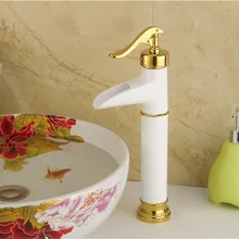 Free shipping Baked white paint bathroom basin mixer tap with oil bronze full copper bathroom basin sink faucet