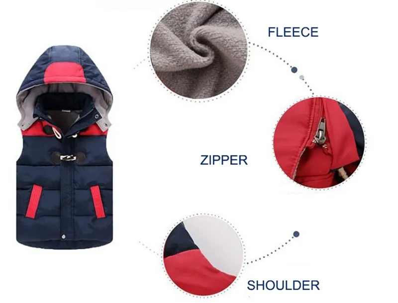 CROAL CHERIE Baby Girls Clothes Warm Cotton Winter Boys Vest Fashion Hooded Russian Fleece Children Outerwear & Coats Vest Kids  (2)
