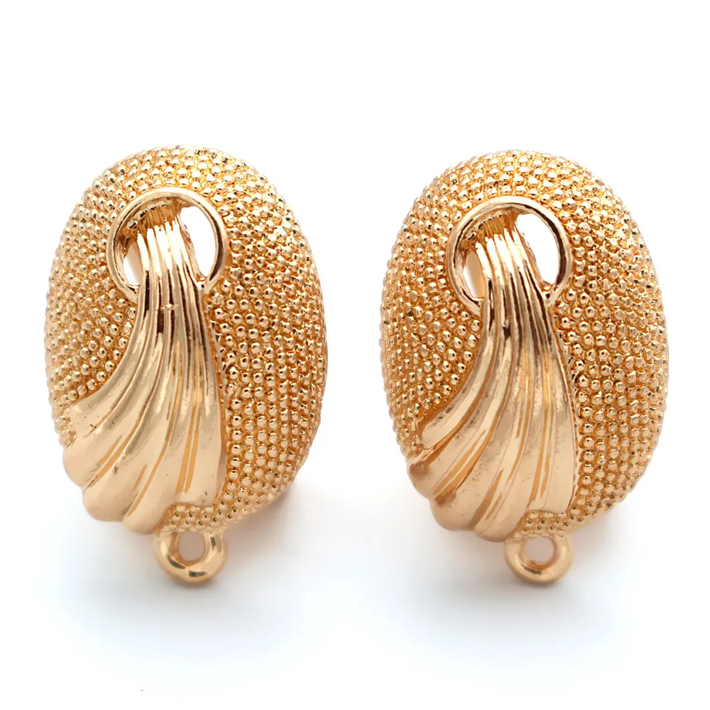 

Indian Chile Earrings Post with Loop Hanger Hollow Oval Shape Base DIY Retro Metal Clip Stud Earrings Jewelry Findings 14x22mm