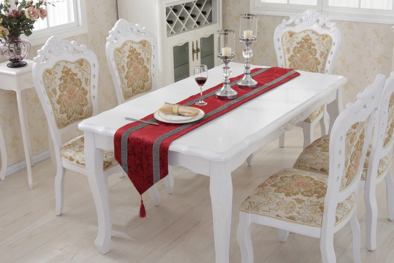 8 Solid Colors Elegant Diamond Table Runners Modern Table Runner For Wedding Party Decor Table Cloth 33cm160180210250280cm      