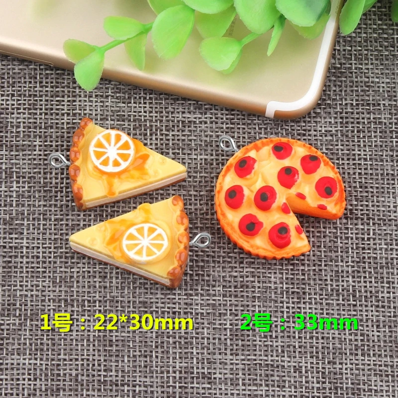 10 шт. DIY полимерные шармы пицца kawaii flatback Смола в огранке кабошон искусственная еда