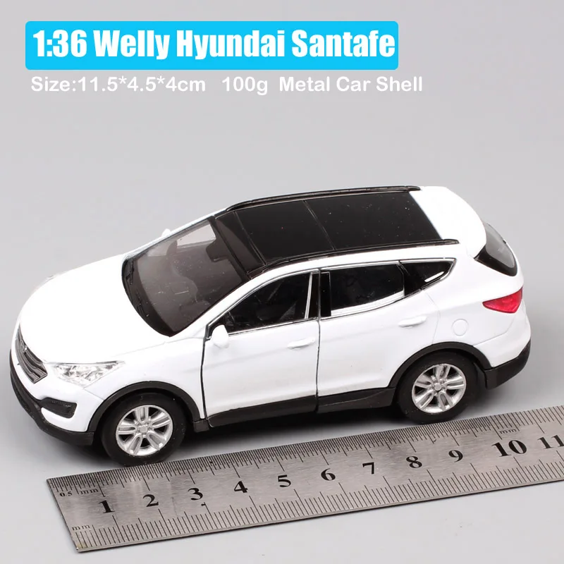 1/36 мини hyundai Santa fe Maxcruz SUV миниатюрные машинки металлические Литые под давлением оттягивающиеся Welly модели детские игрушки реплики для мальчиков - Цвет: Santafe White