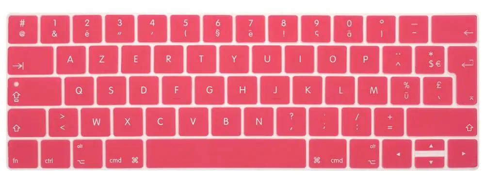 French layout EU Keyboard Cover For macbook touchbar 13"15"A1990 A1989 A1707 A1706 AZERT Laptop Keyboard Protective Film - Цвет: Розовый