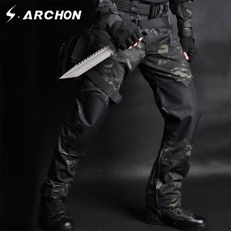 

S.ARCHON Waterproof Military Tactical Pants Men CP Camouflage Style Combat Army Pants High Quality Loose Flexible Men Trousers