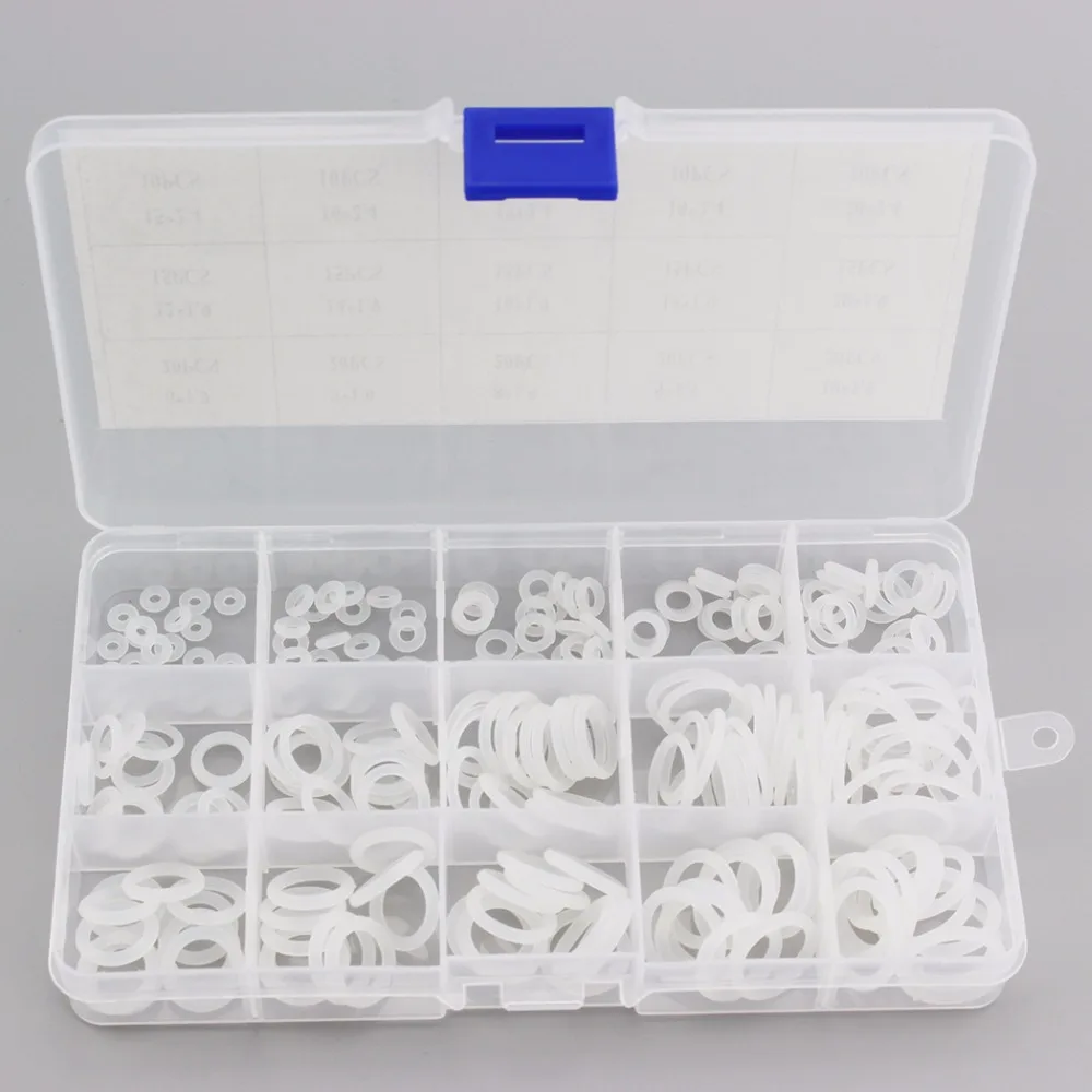 Durable Silicone O Rings Seal Kit White Sealing Gasket Assortment Set O