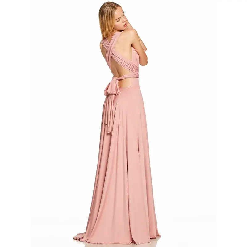 Dressv розовое вечернее платье недорогое v-образное ТРАПЕЦИЕВИДНОЕ ПЛАТЬЕ с перекрещивающимися лямками и поясом длиной до пола для свадебной вечеринки вечернее платье es